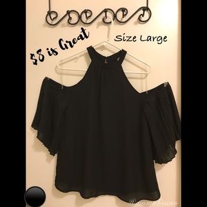 ▪️Black Peek-a-Boo Shoulder Blouse▪️